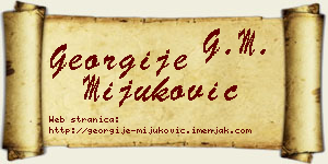 Georgije Mijuković vizit kartica
